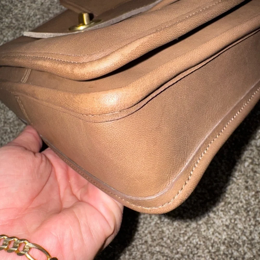 Coach Brown Leather Crossbody Bag with Gold Hardware